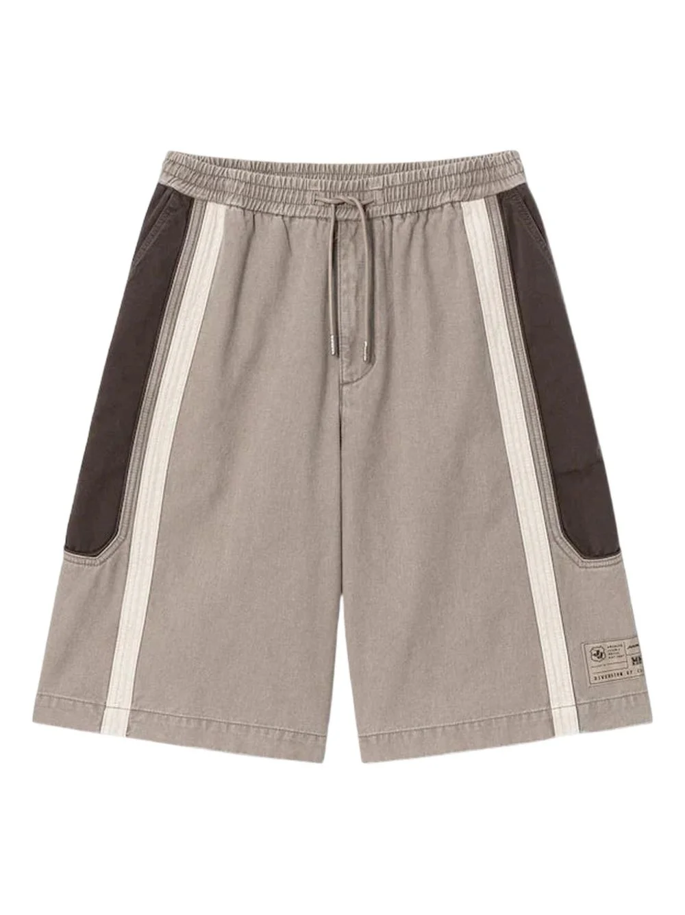 stripe-detail drawstring shorts - 1