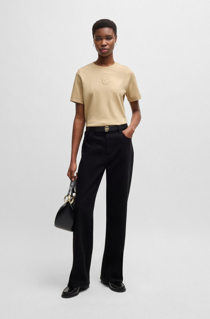 BOSS INTERLOCK-COTTON T-SHIRT WITH DOUBLE B MONOGRAM outlook