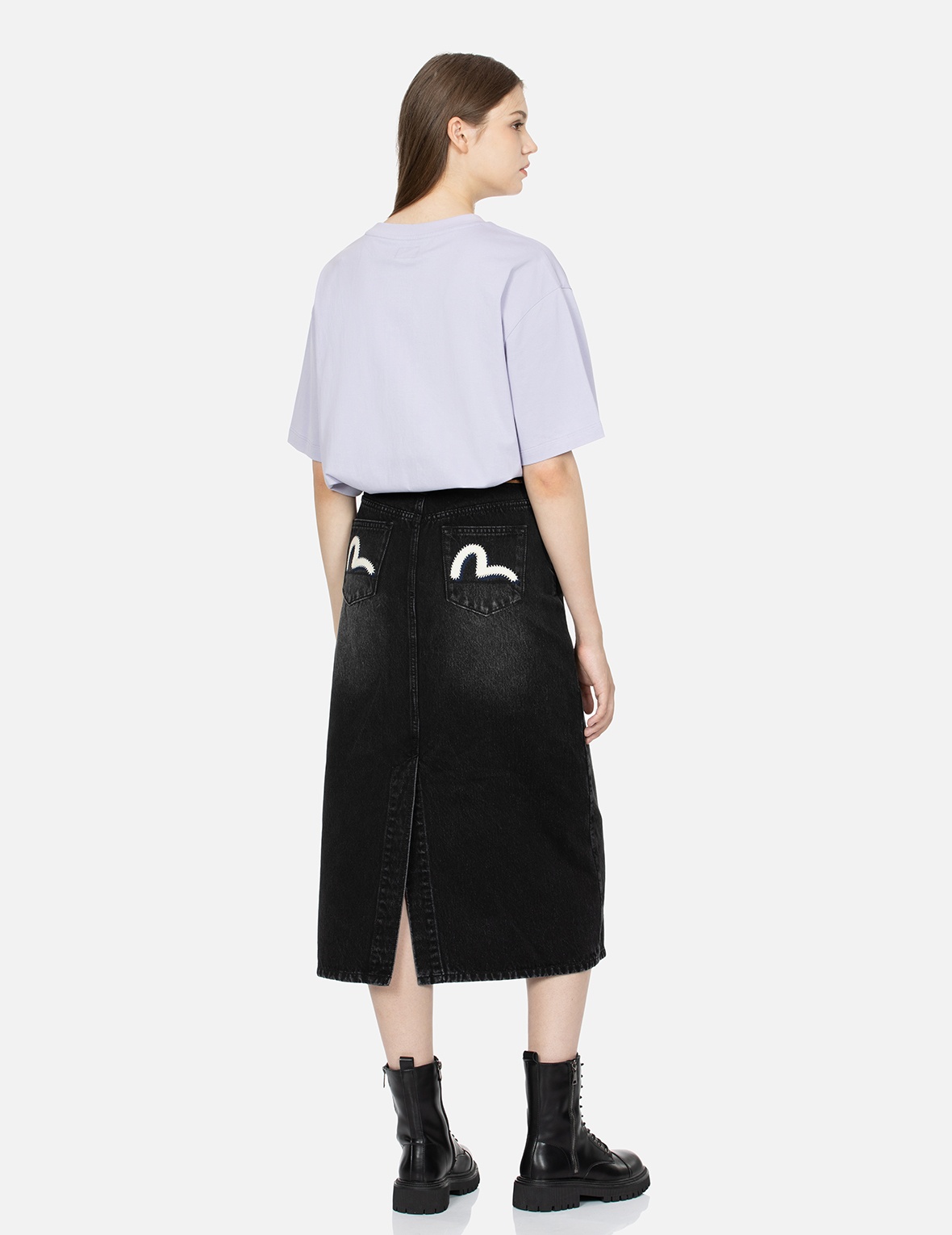 SEAGULL APPLIQUÉ FASHION FIT DENIM SKIRT - 3