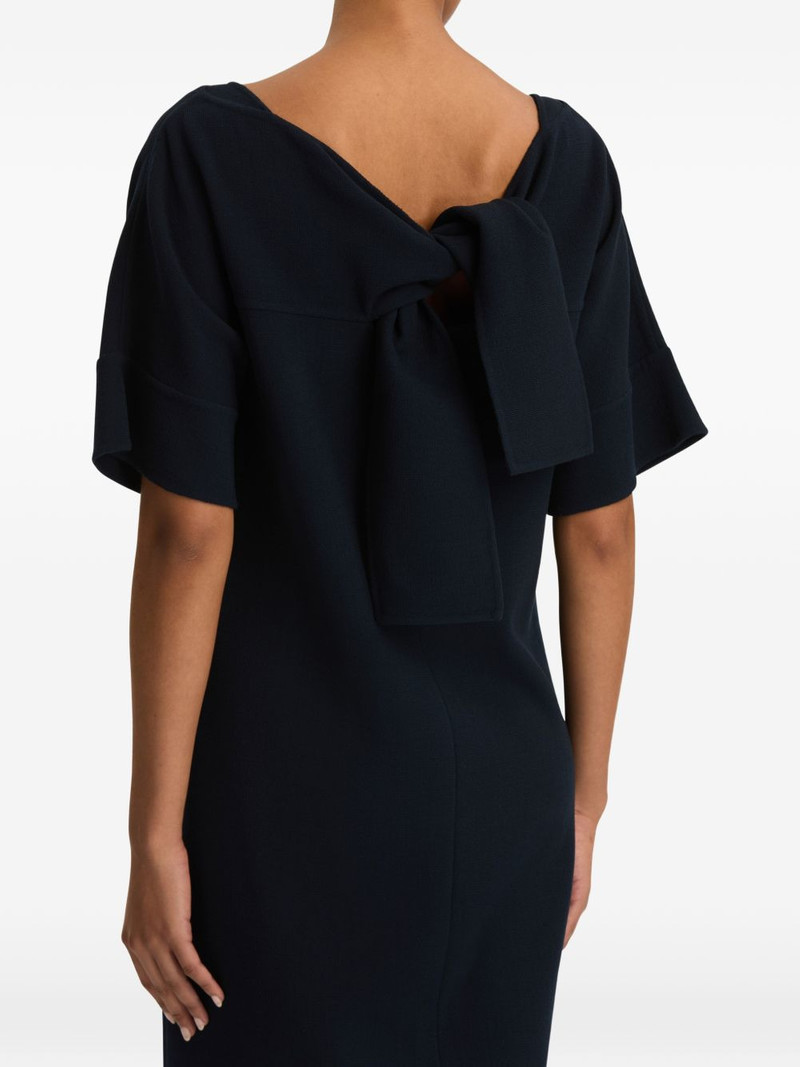 tie-detailed wool-blend shift dress 5