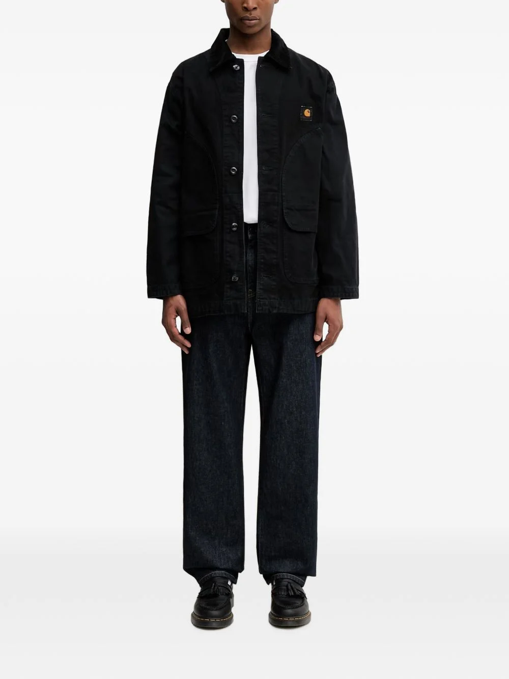 Prescott corduroy-collar logo-patch jacket - 1