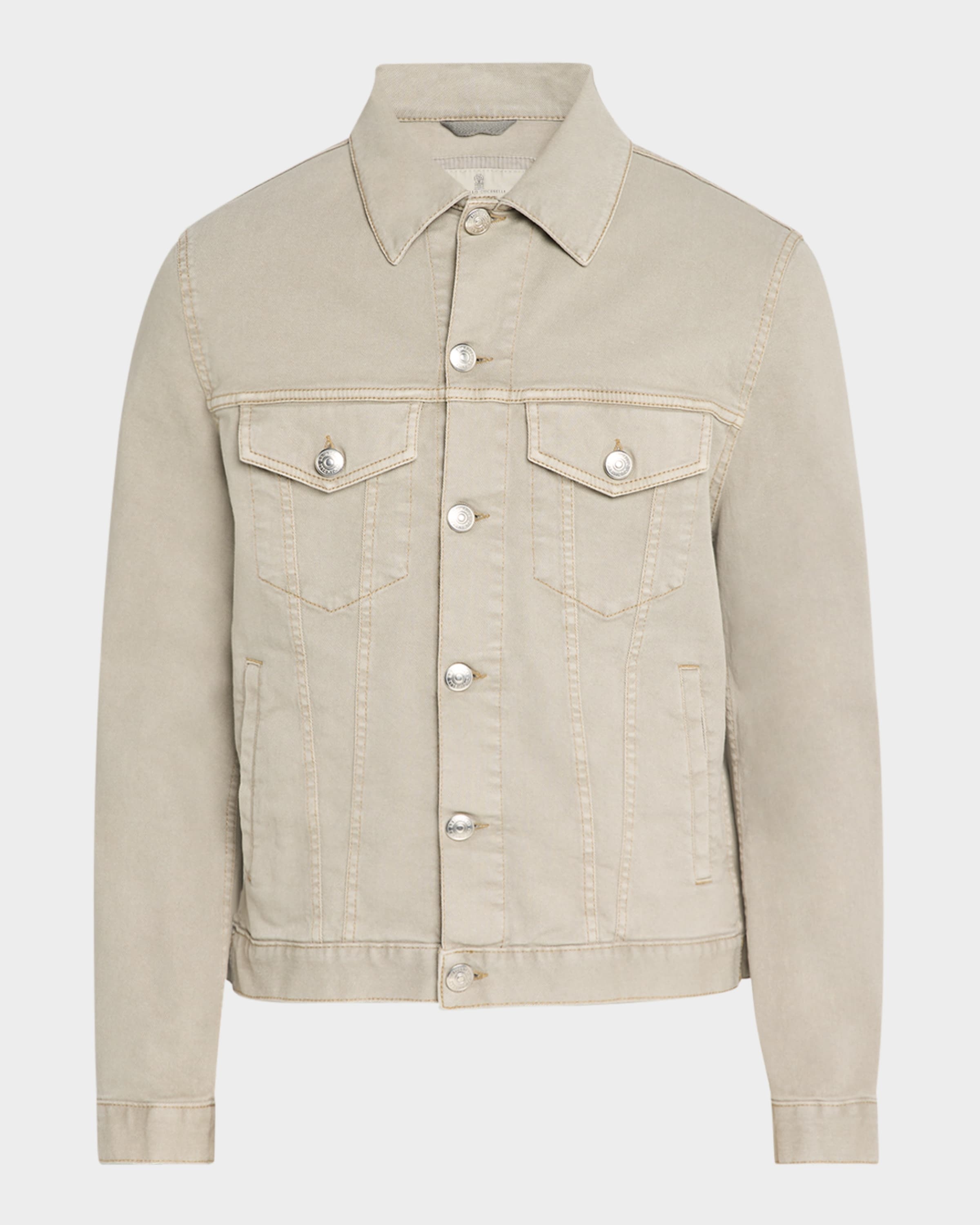 ジャケット BRUNELLO CUCINELLI BEIGE DENIM JACKET Denim jacket for Man in Cream | Brunello Cucinelli