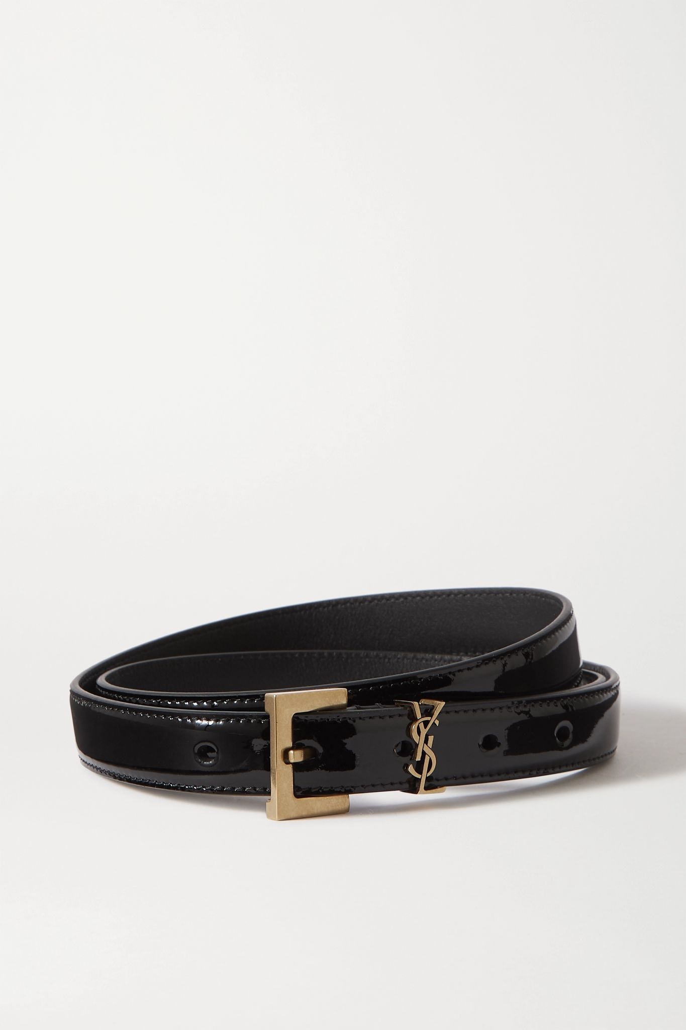 Monogramme glossed-leather belt - 1