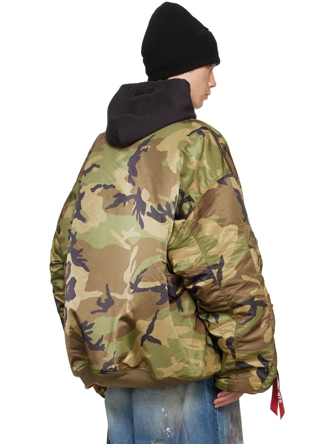 Khaki Alpha Industries Edition Cargo Reversible Bomber Jacket - 3