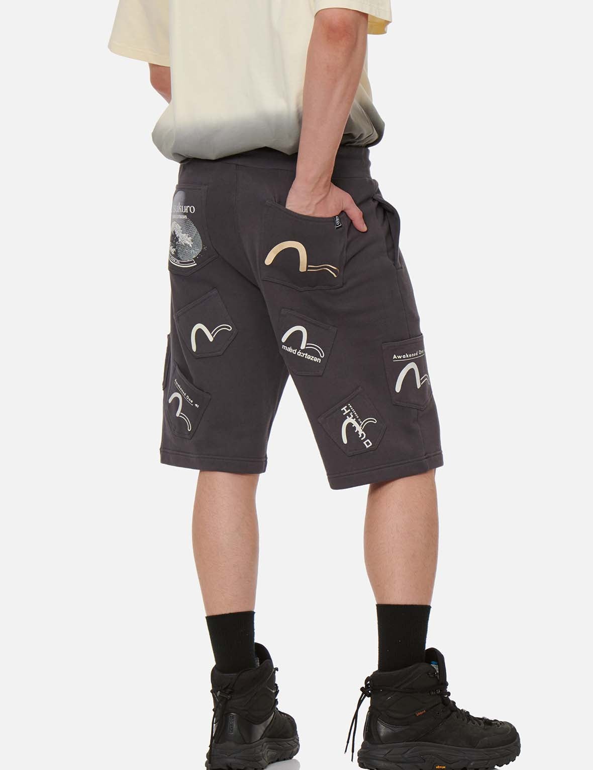 Seagull Print Pocket Sweat Shorts - 3