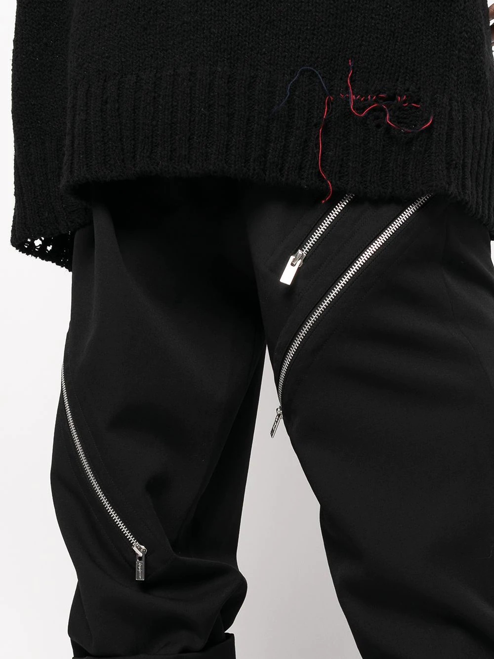 zip-detail tailored trousers - 5