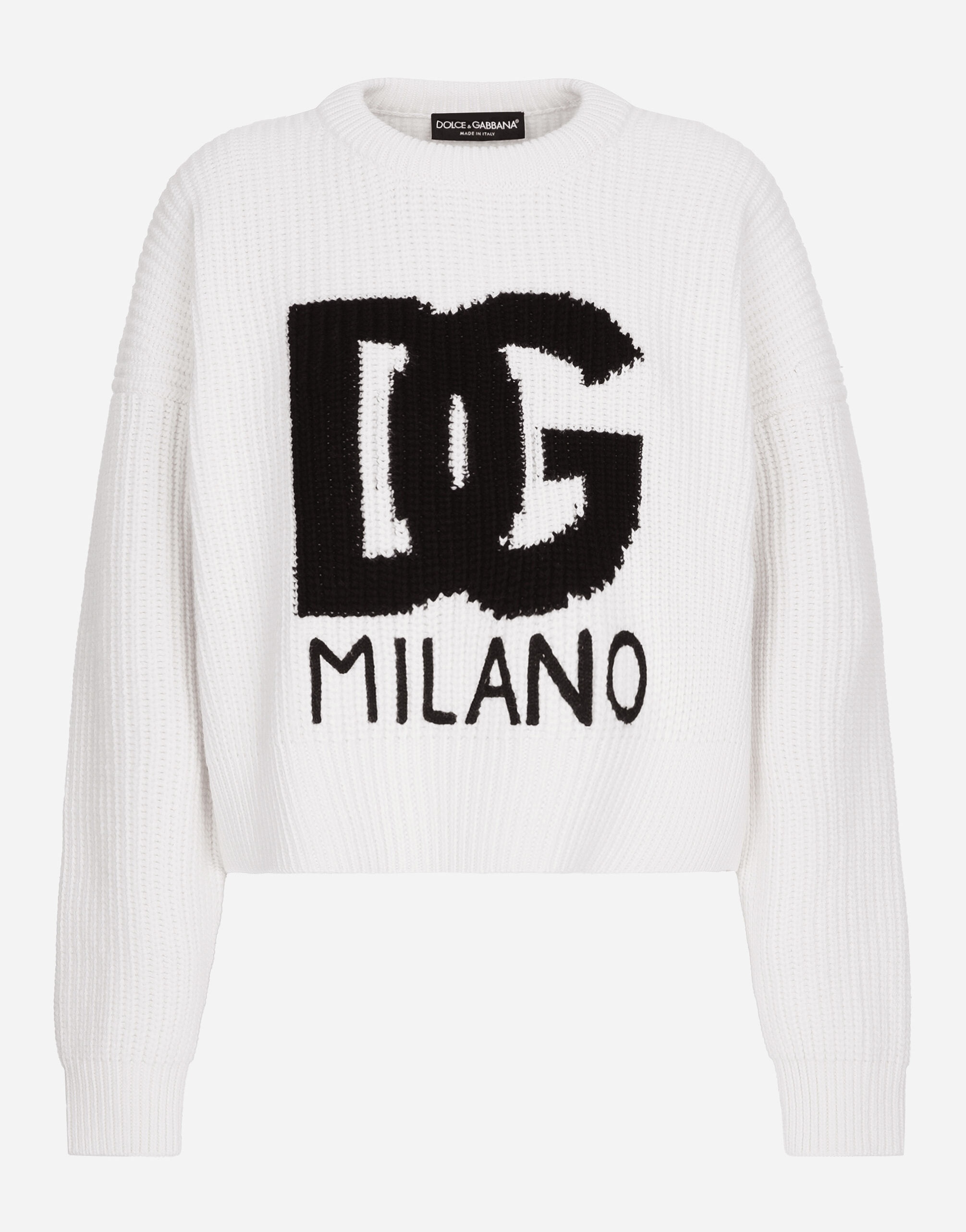 Ribbed wool sweater with DG logo - 1