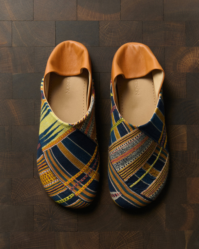 MENS SLIPPER MULES IN BLUE & MULTI 3