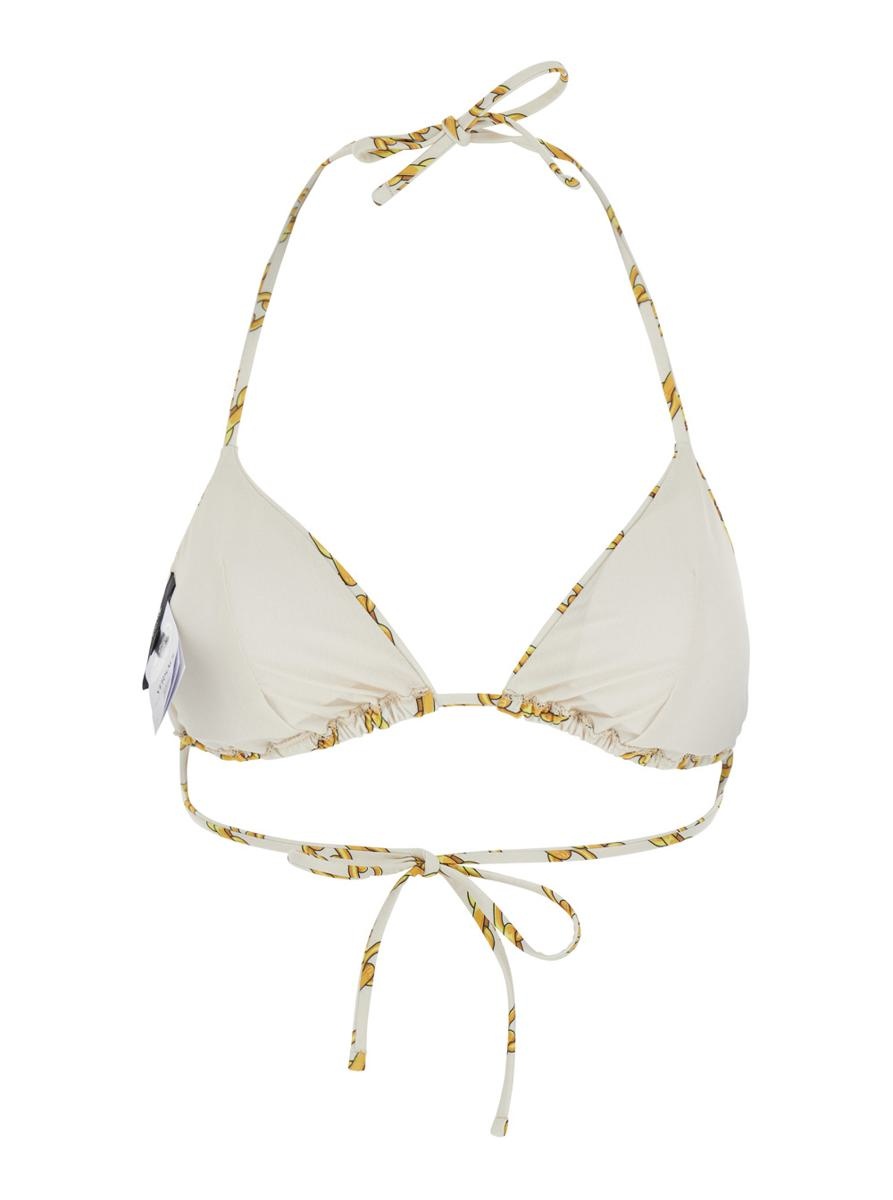 【送料&関税込】Versace White Bikini Top With All-over Chain VERSACE Versace White Bikini Top With All-Over Chain Print