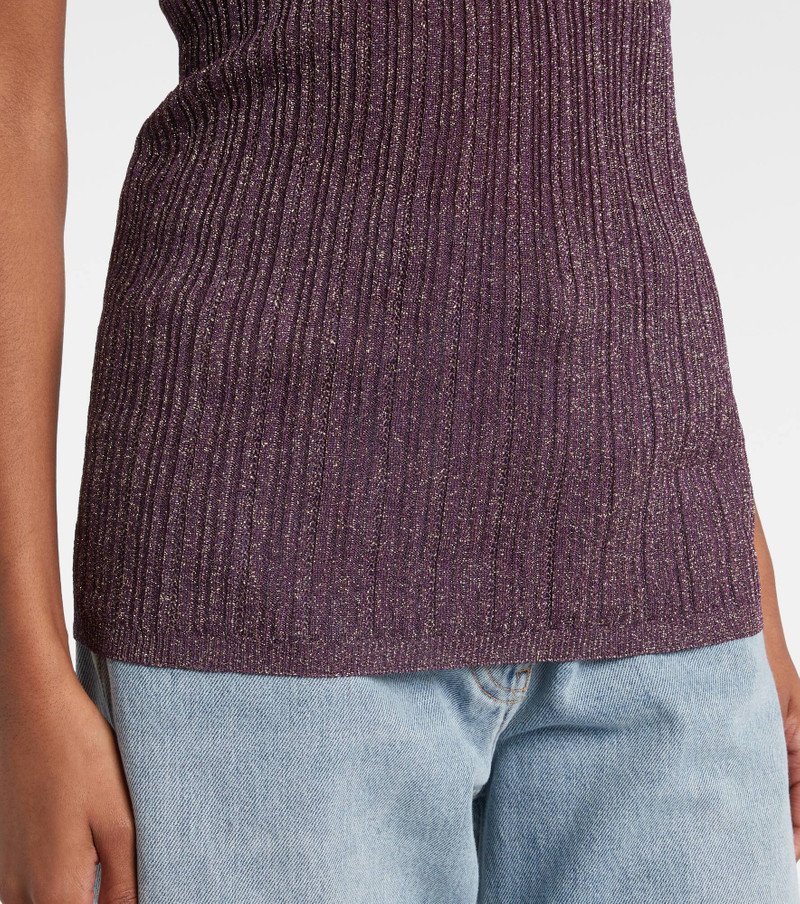 Lace-trimmed lamé top 5