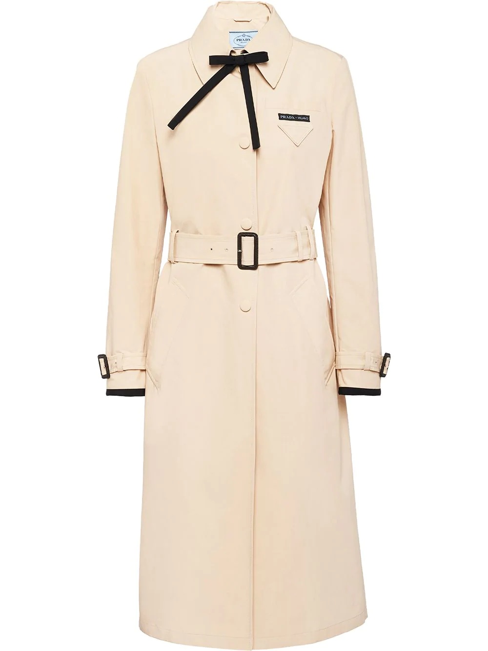 single-breasted belted trench coat - 1