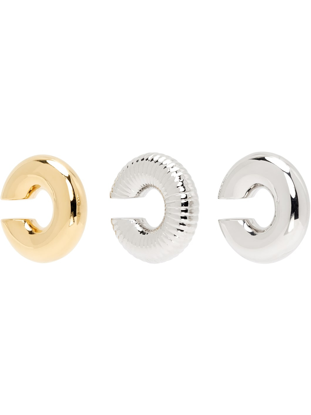 Solid & Fluted Ear Cuff Set - 2