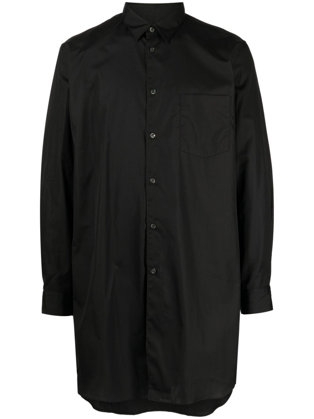long-line cotton shirt - 1