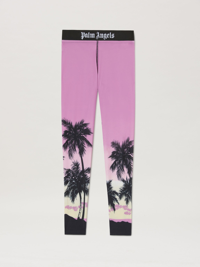 핑크 선셋 로고 Sport Leggins 1