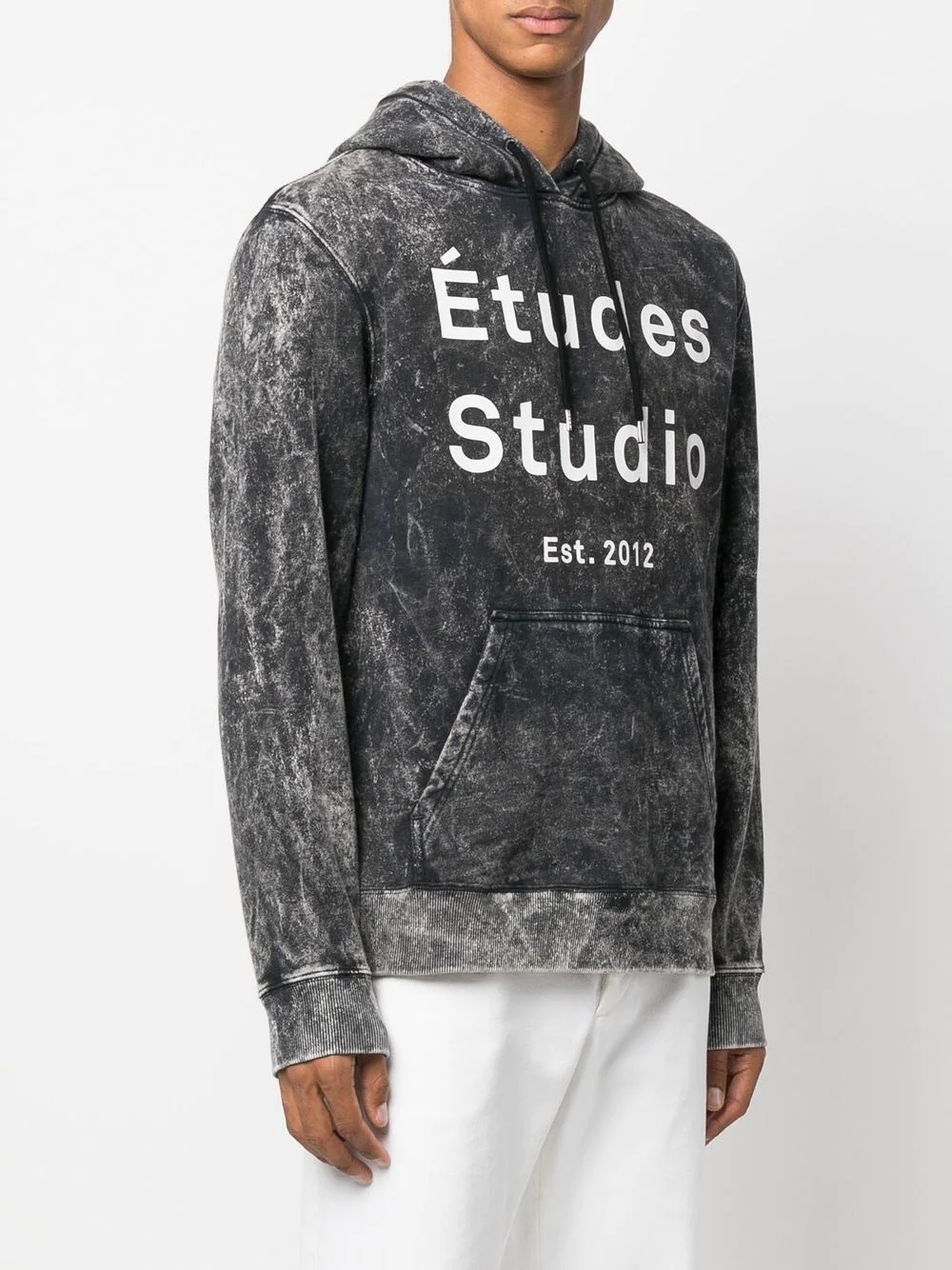 Klein logo-print bleached hoodie - 3