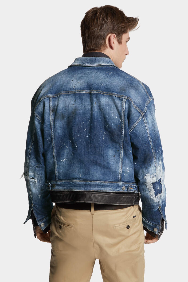 MEDIUM RIPPED WASH RIDER DAN JEAN JACKET - 4