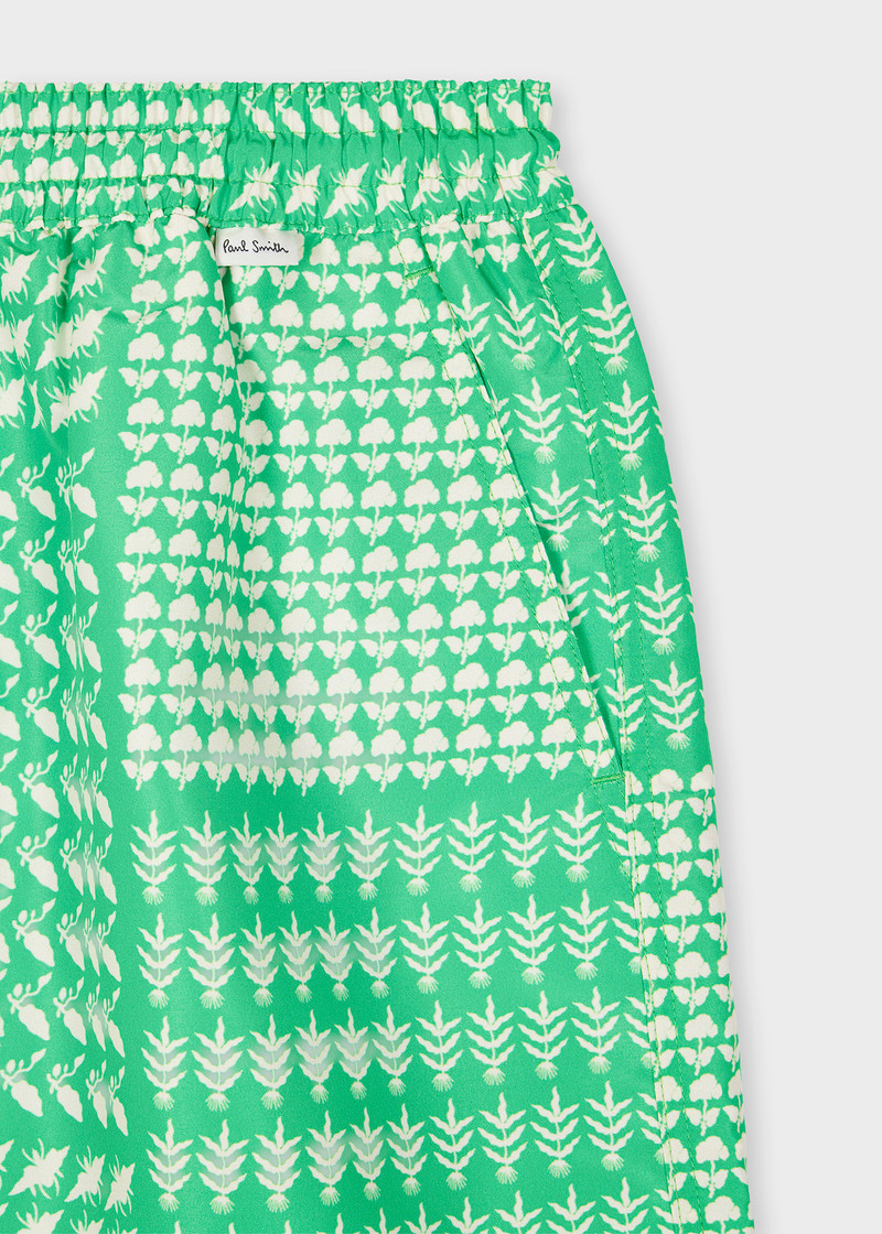Paul Smith Green Mixed Pattern Swim Shorts outlook