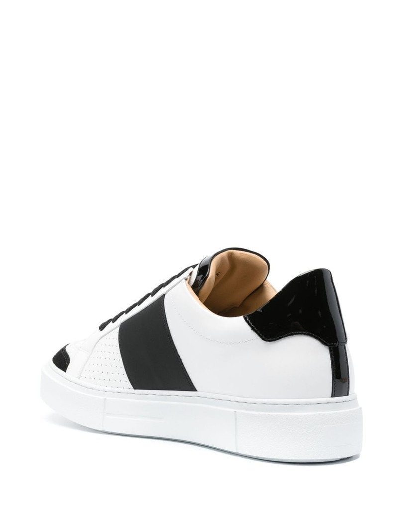 logo-plaque leather sneakers 3