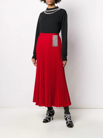 Christopher Kane crystal-embellished pleated skirt outlook