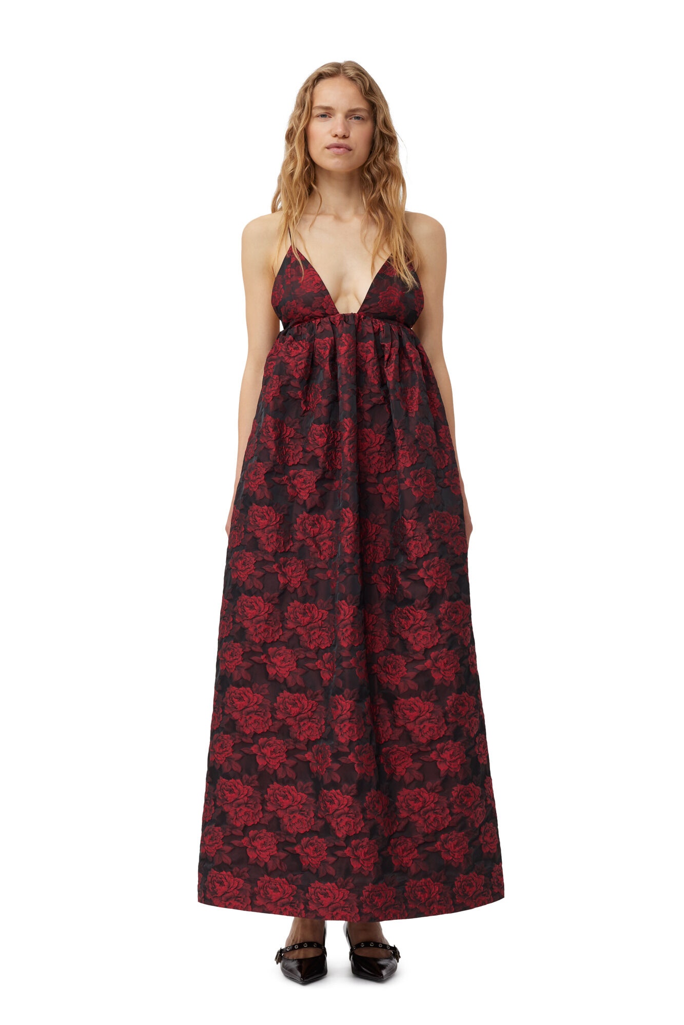 BOTANICAL JACQUARD LONG STRAP DRESS - 2