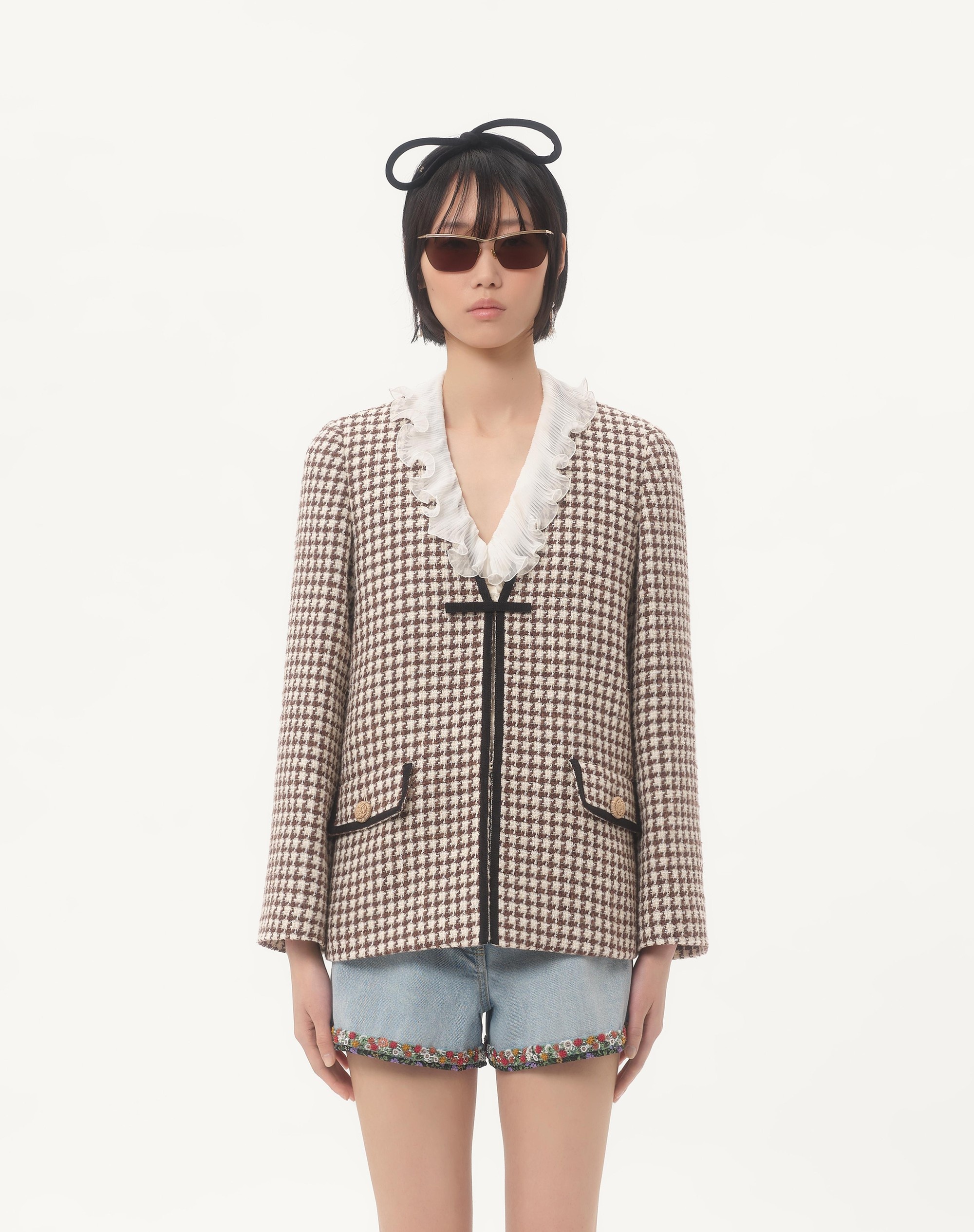 LIGHT TWEED PIED DE POULE JACKET - 5