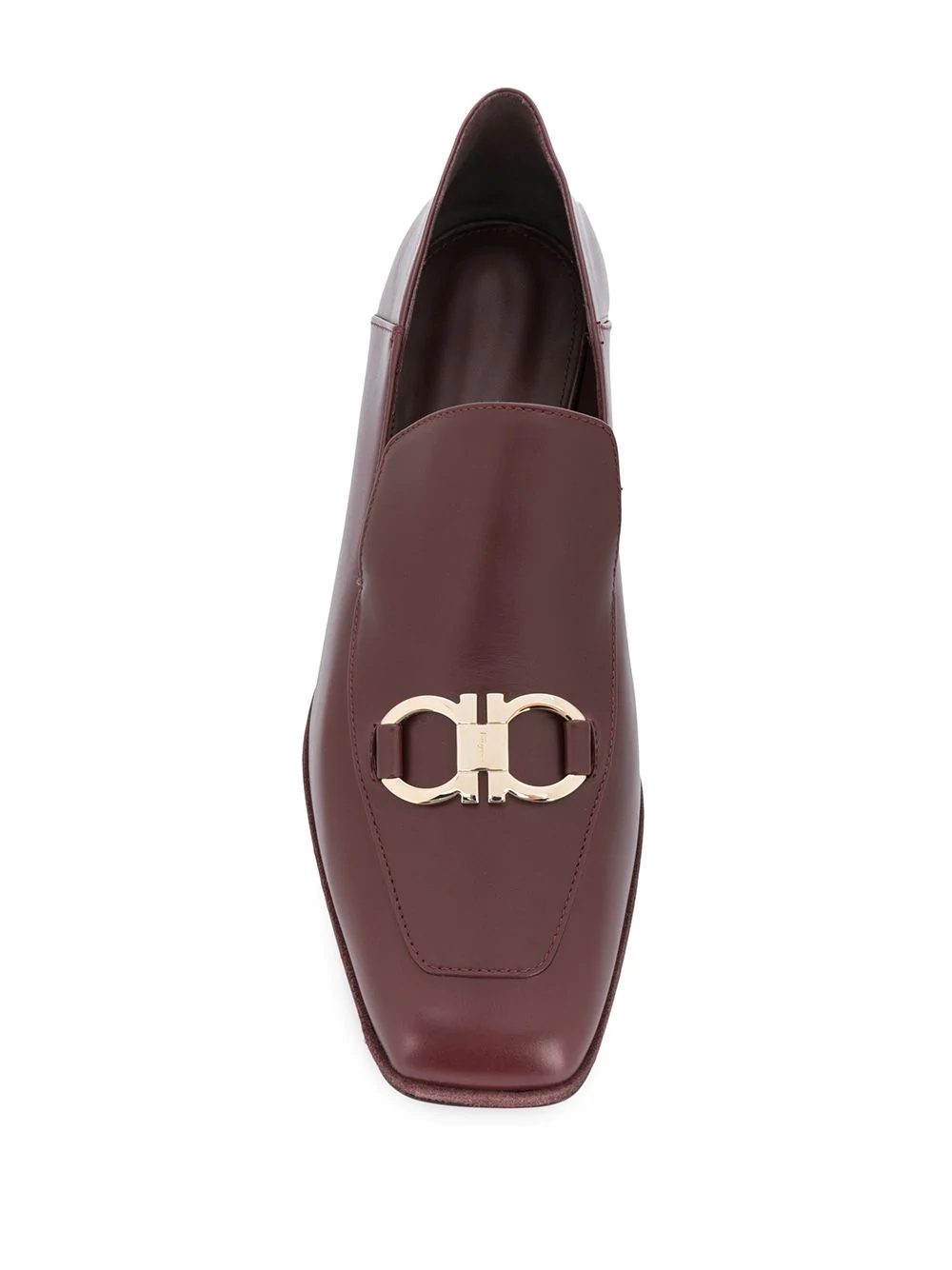 logo plaque leather loafers - 4