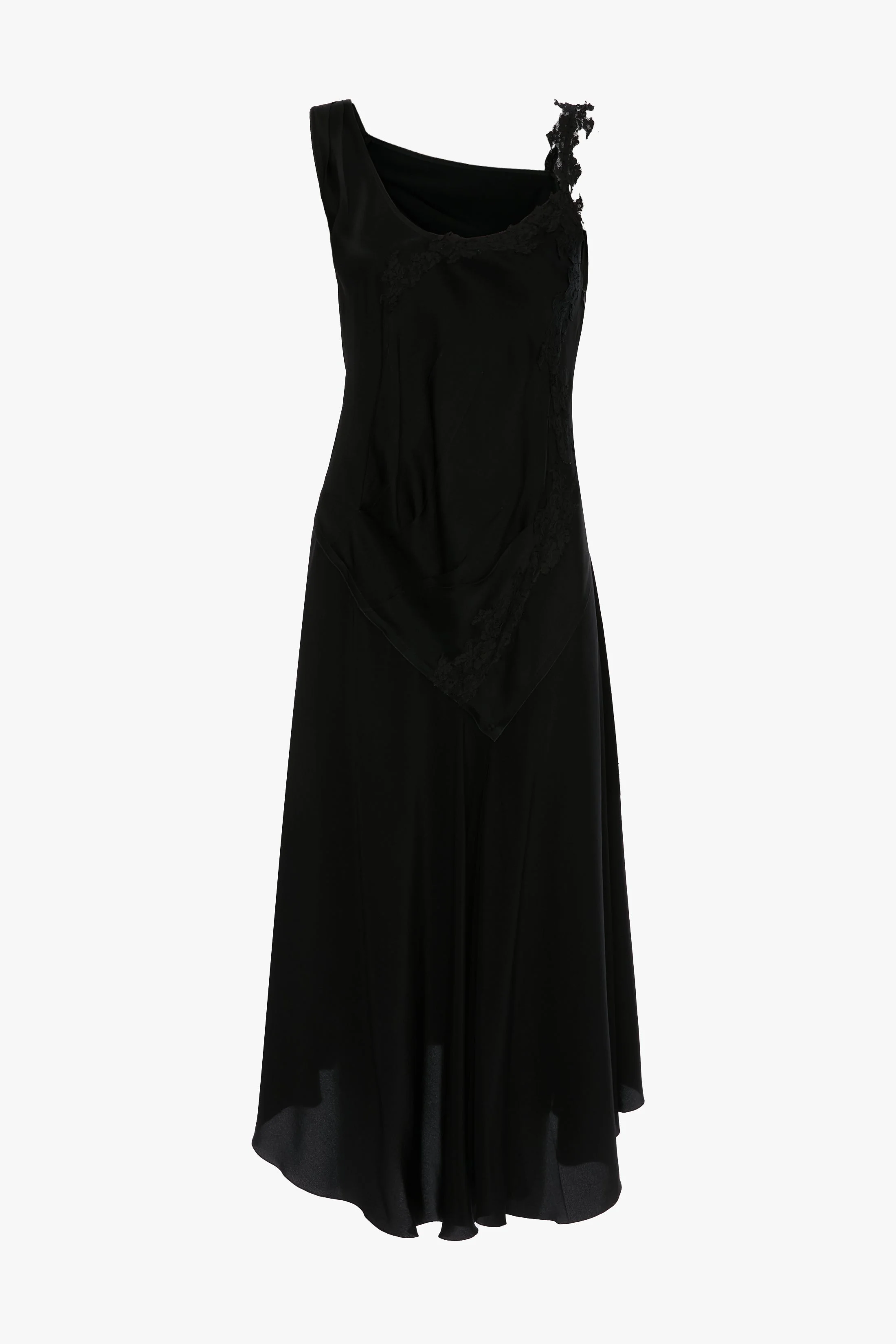 Lace Detail Dress In Black - 1