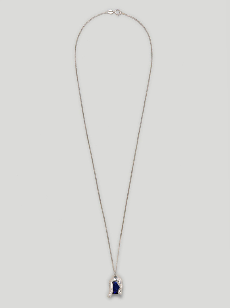 Palm Angels MELTING WAX BLUE CHARM NECKLACE outlook