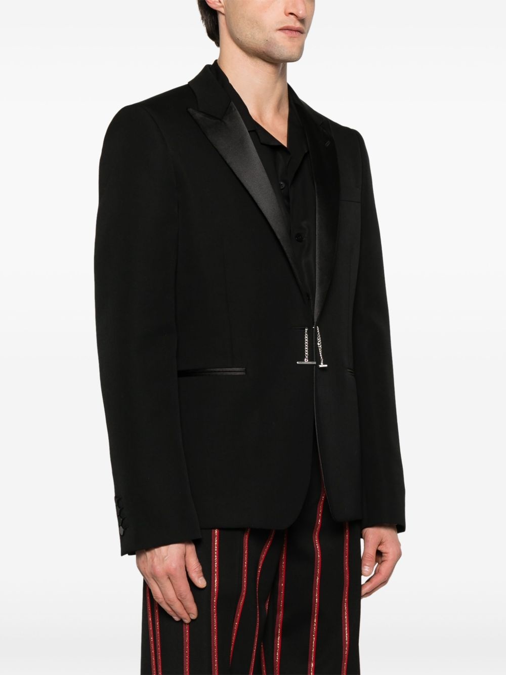 chain-embellished blazer - 3