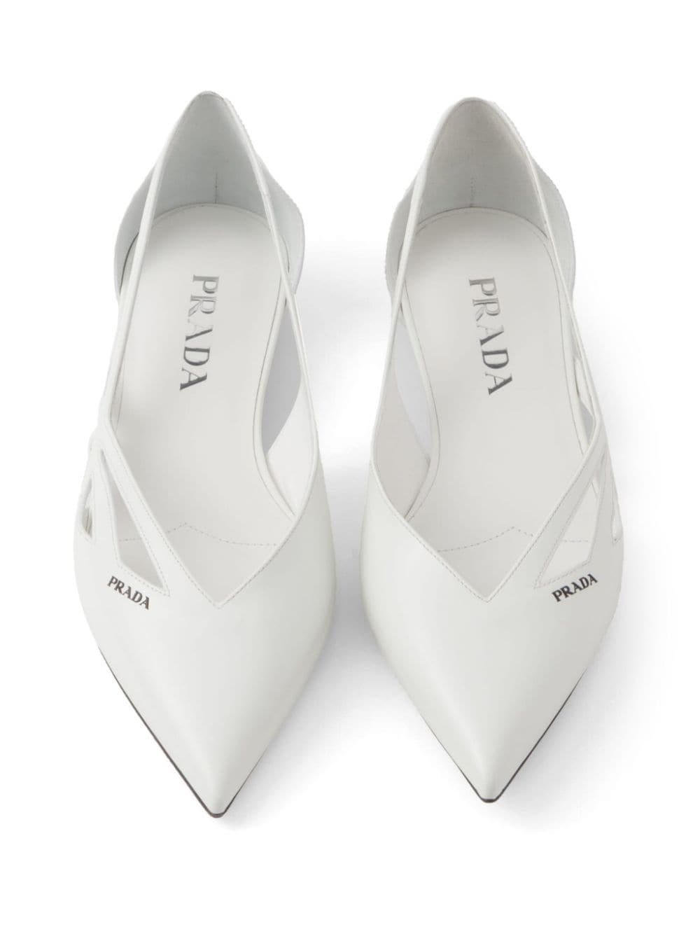 leather cut-out ballerina shoes - 4