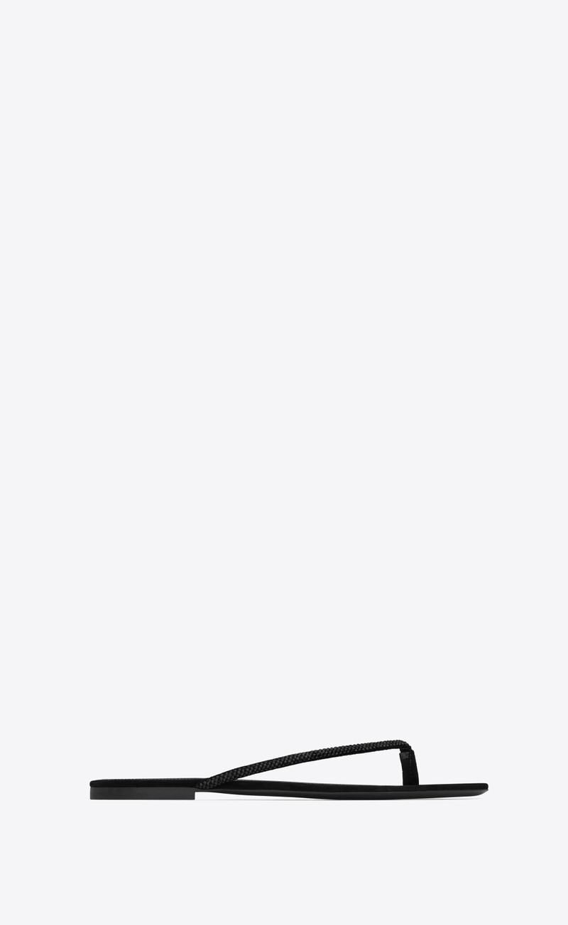 joni flat sandals in suede and rhinestones 1