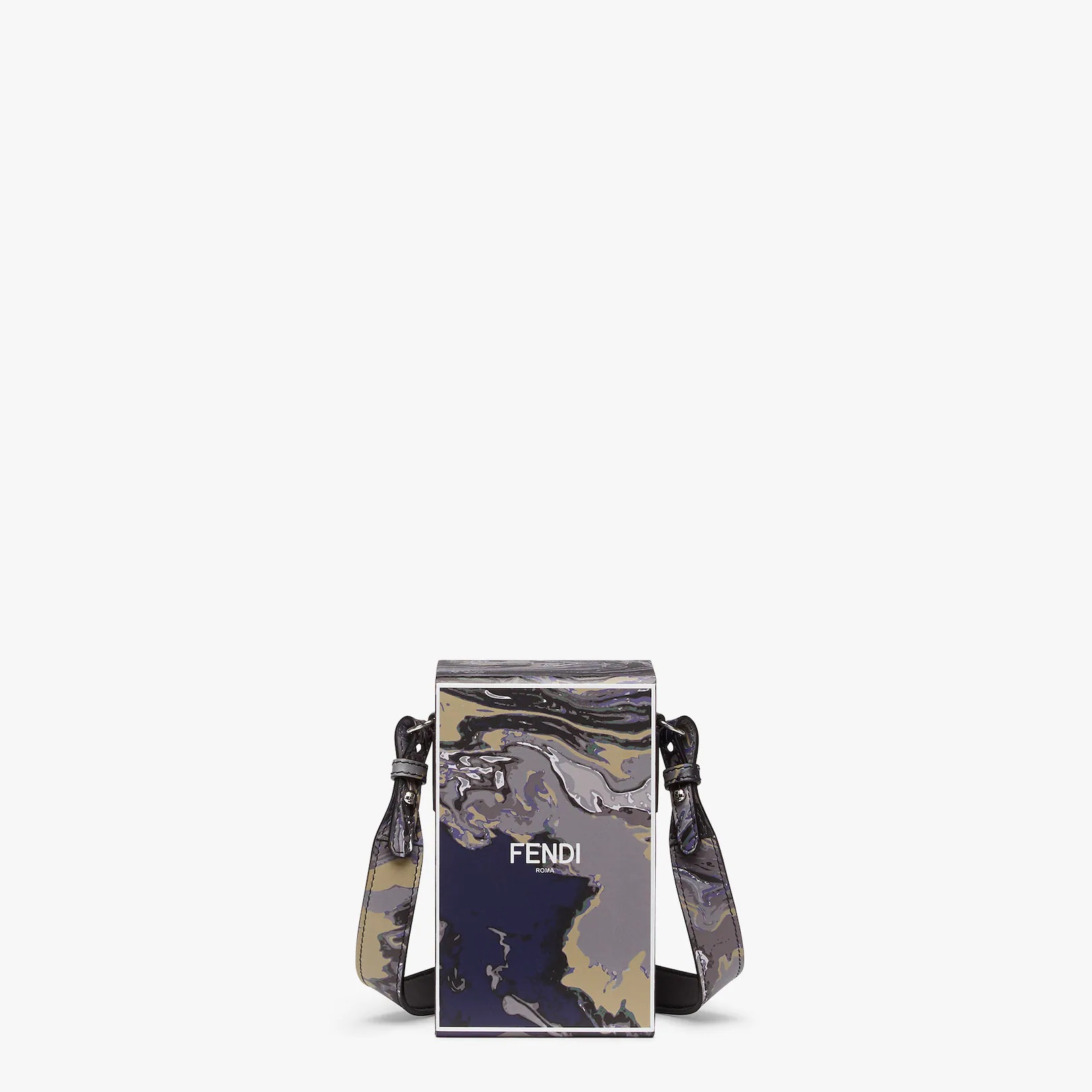 Marble-print leather bag - 1