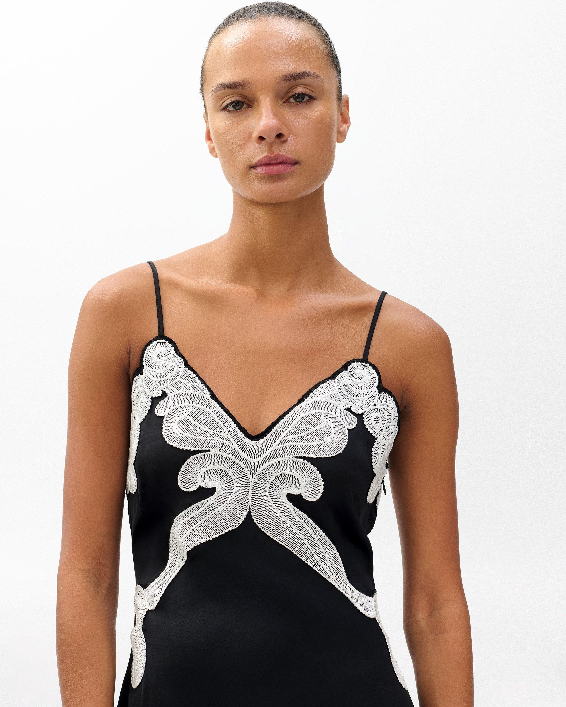 Ann Embroidered Slip Dress - 4