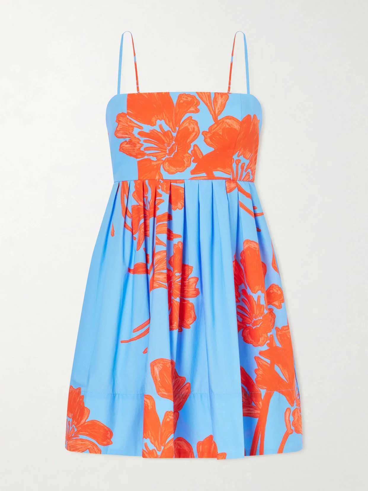 Leo Floral-print Cotton-poplin Midi Dress - 1