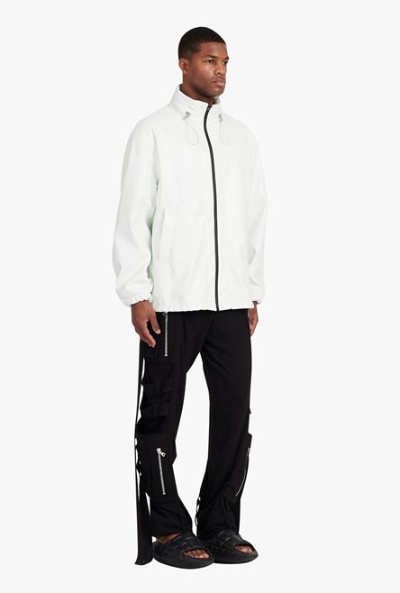 White and black faux leather bomber jacket - 7