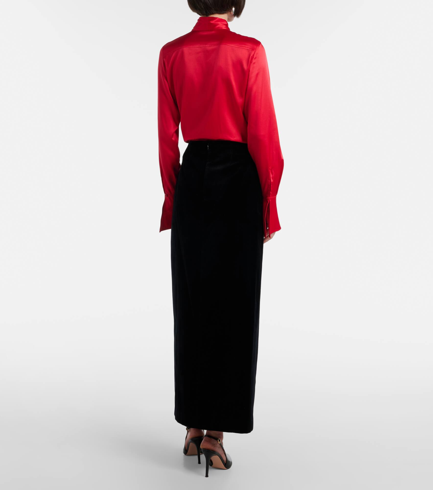 Cotton velvet maxi skirt - 3