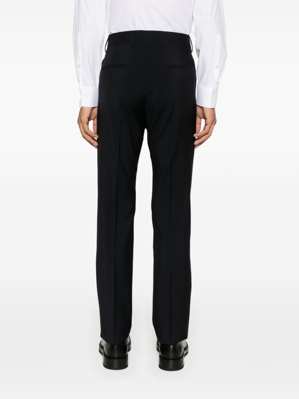 tailored wool-blend tapered trousers - 4