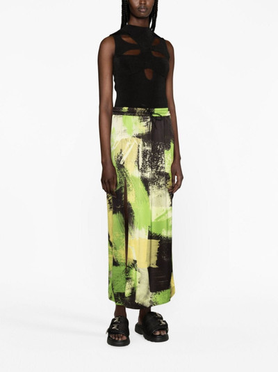 Y-3 graphic-print maxi skirt outlook