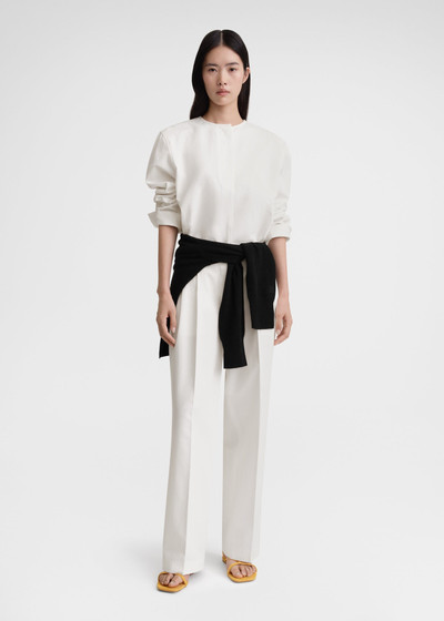 Totême Collarless cotton-twill shirt white outlook