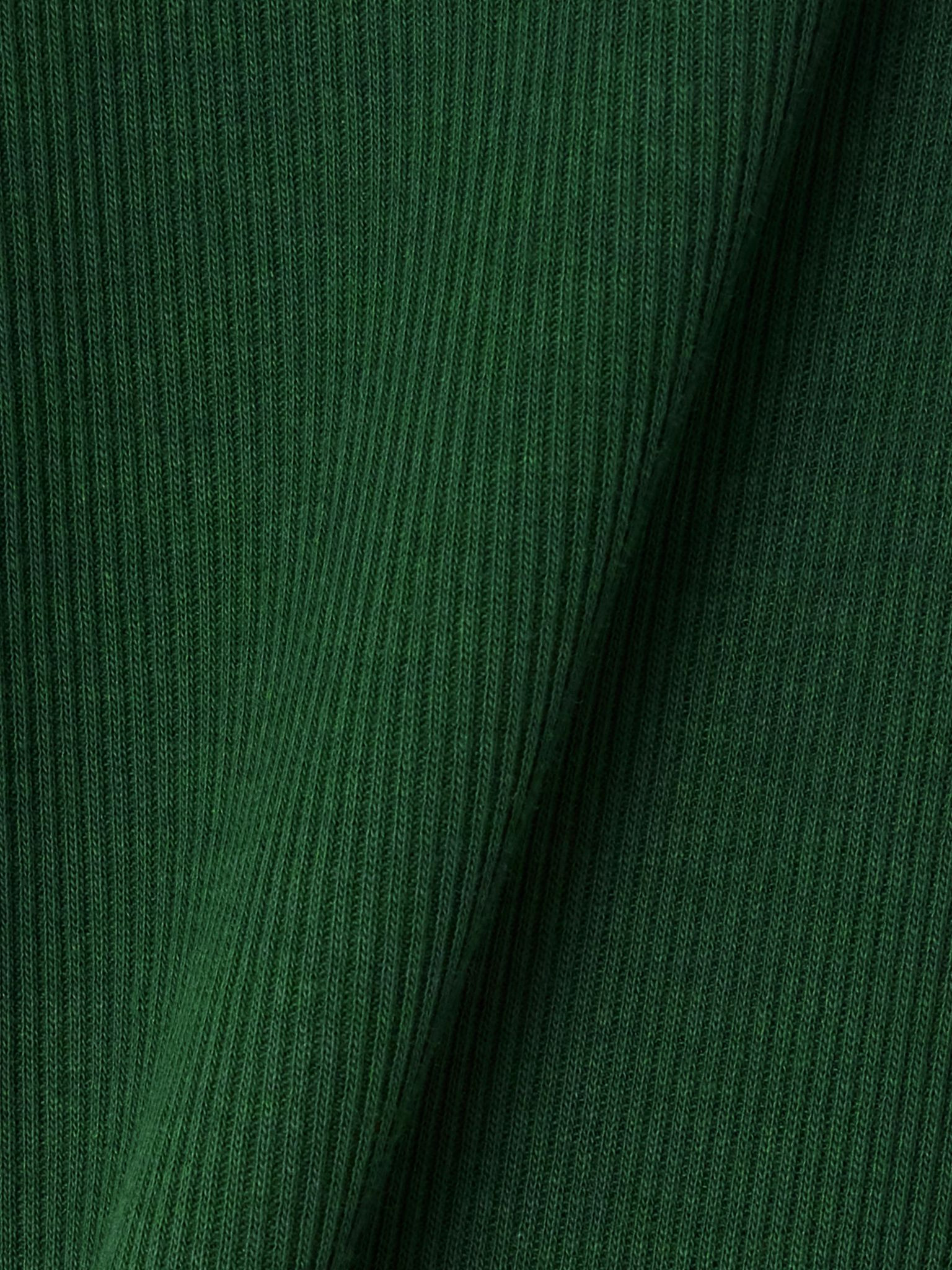 Asymmetric ruched ribbed stretch-cotton jersey dress Green - 4