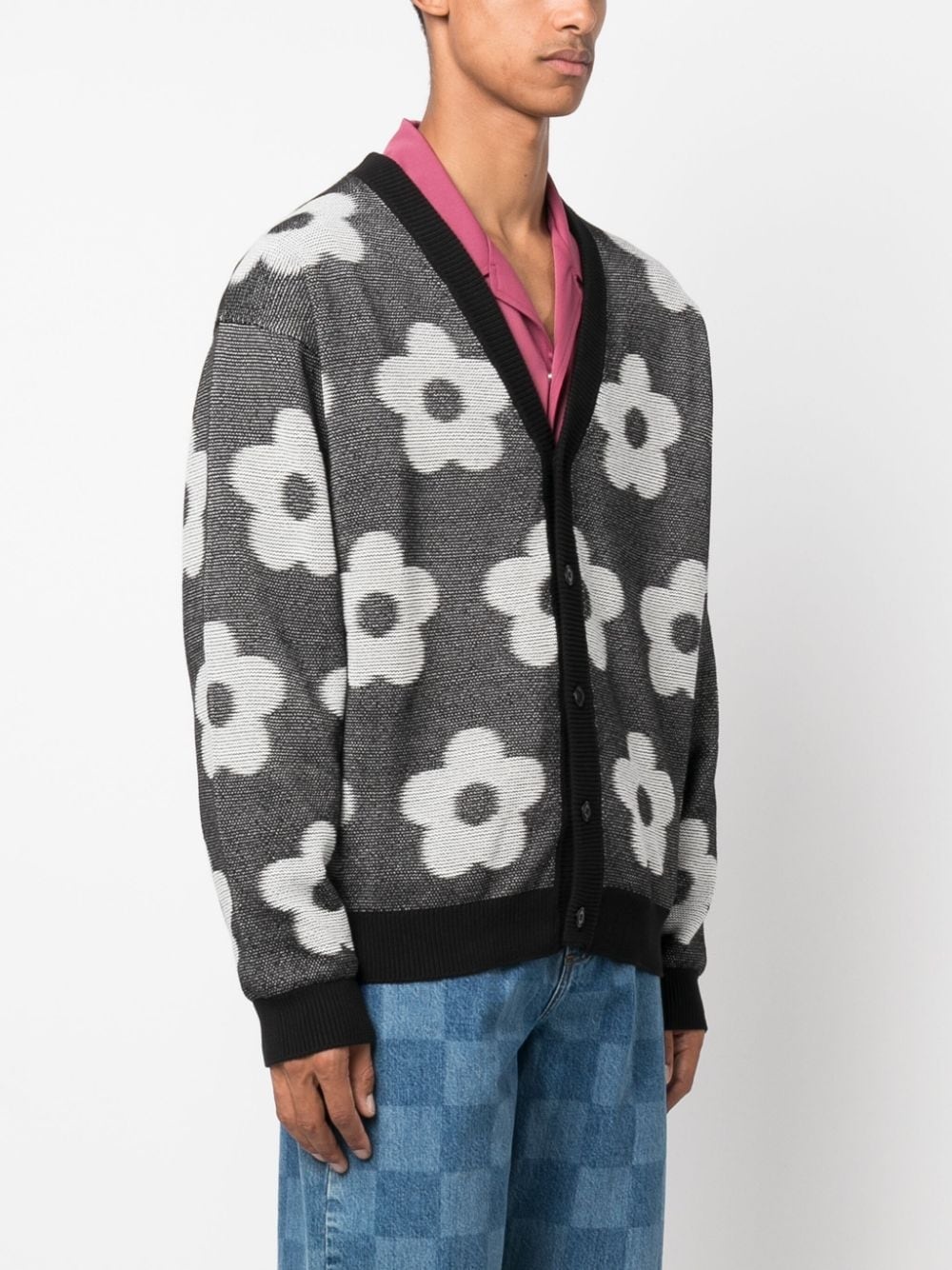 Boke Flower-motif cotton cardigan - 3