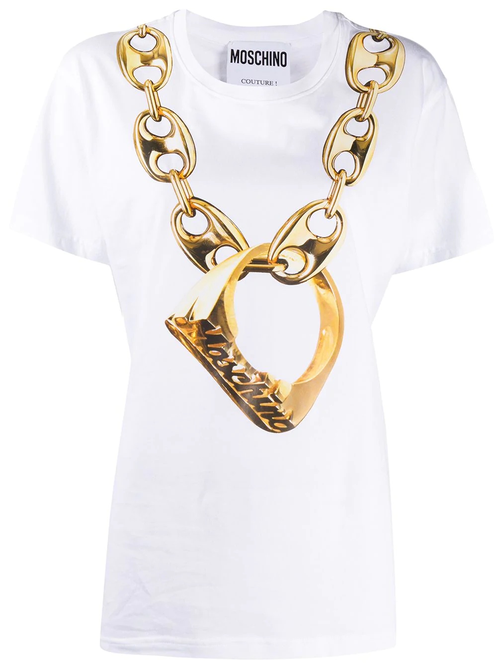 chain-link print T-shirt - 1