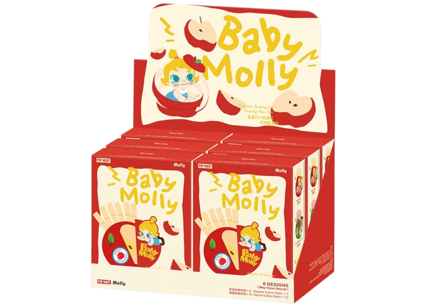 Pop Mart Baby Molly Fruity Aroma Series Magnetic Sealing Clip Storage Sealed Case (6 Blind Boxes) - 1