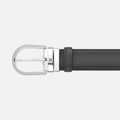 Montblanc Horseshoe buckle gray 35 mm leather belt outlook