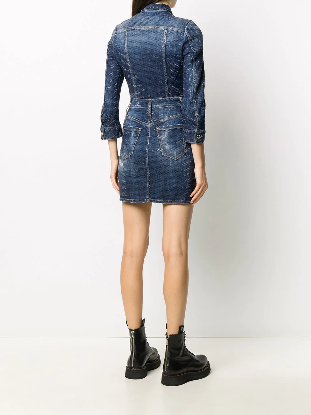 denim mini dress - 4