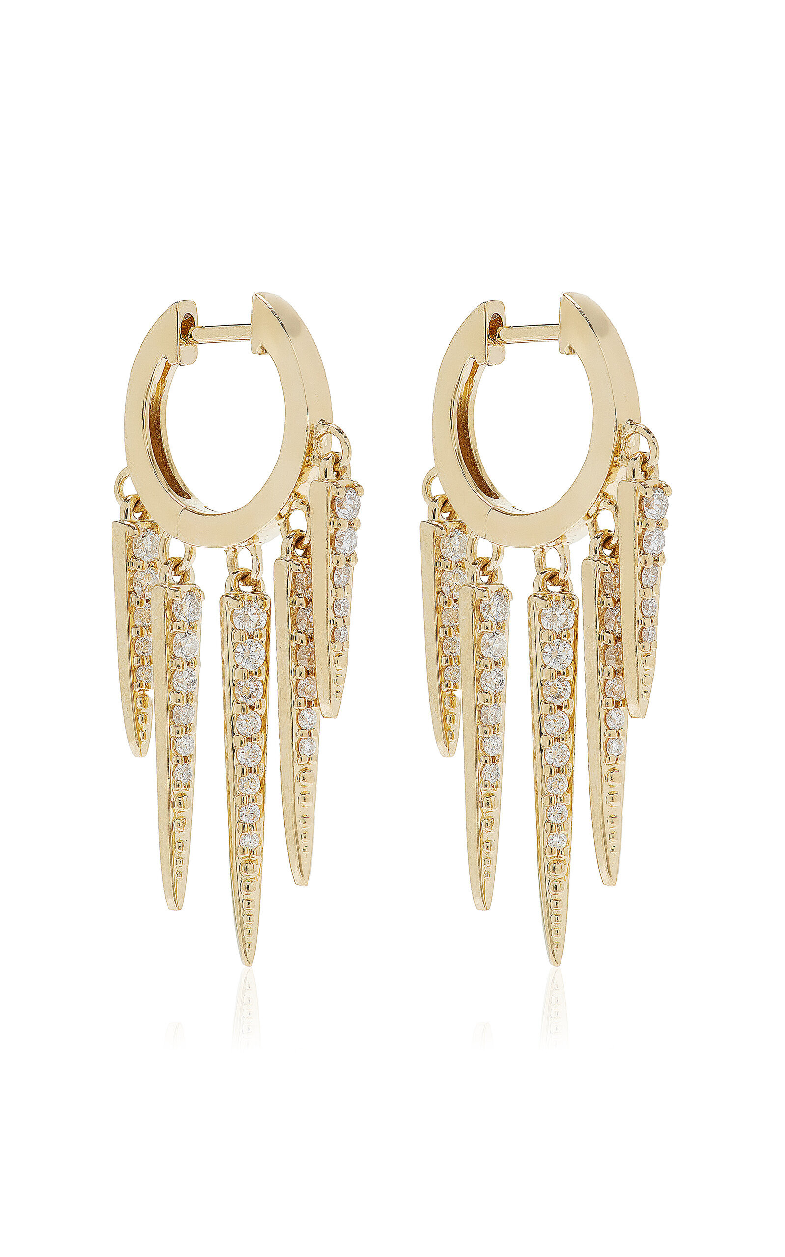 14k Yellow Gold Diamond Earrings gold - 3