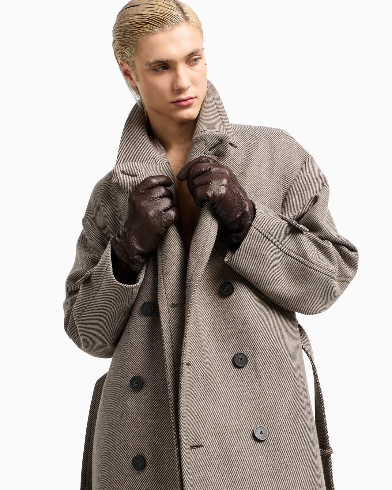 DOUBLE-BREASTED BELTED COAT IN A VIRGIN-WOOL DOUBLE COVER FABRIC - 6