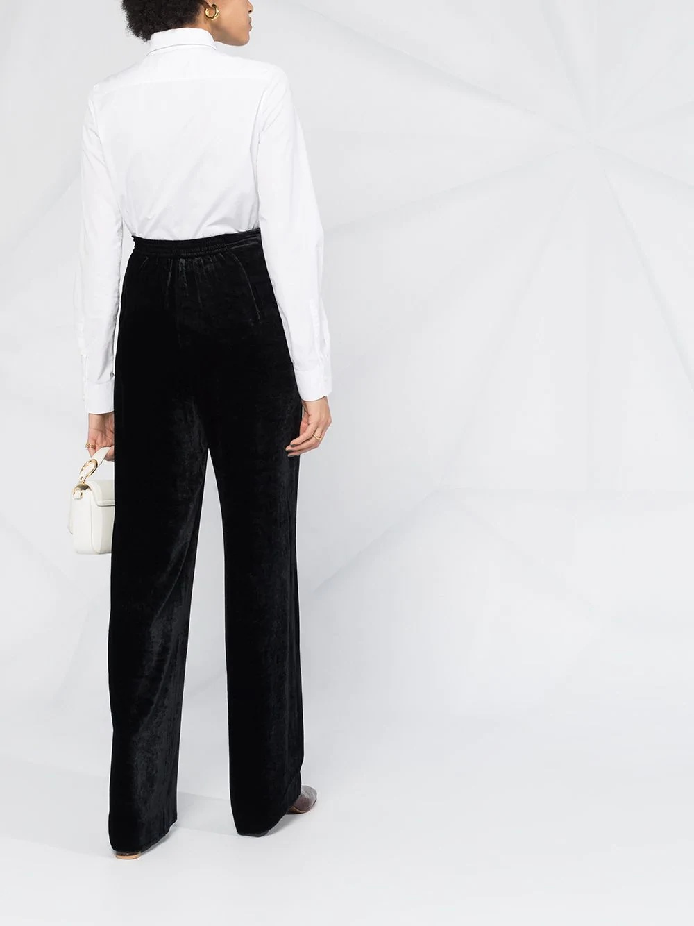 velvet wide-leg trousers - 6