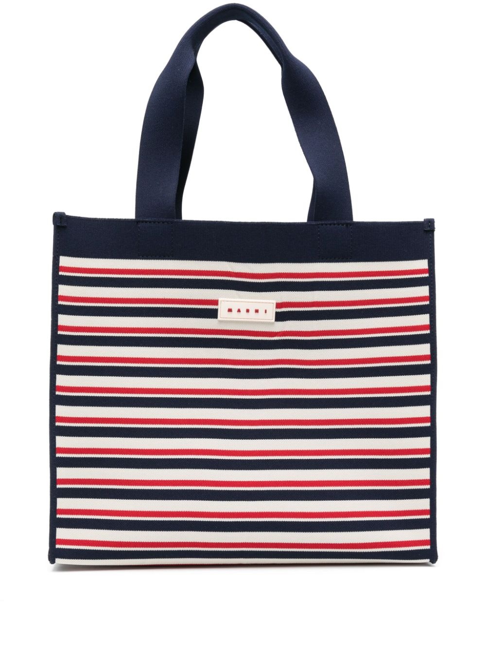 logo-patch jacquard-striped tote bag - 1
