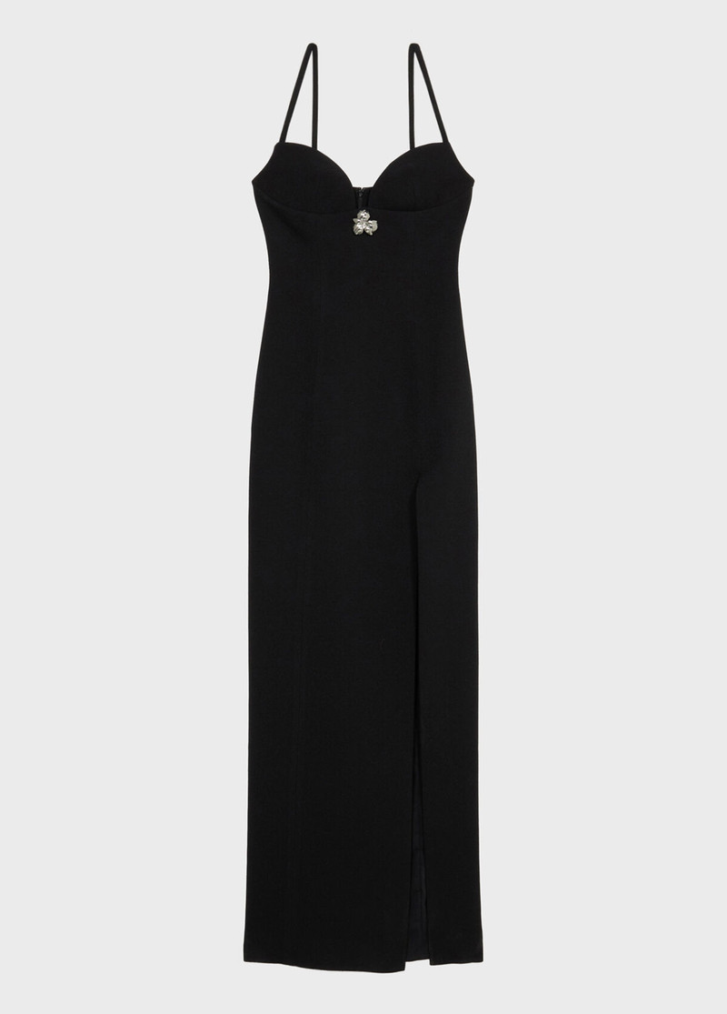 LONG CREPE DRESS WITH SLIT 1